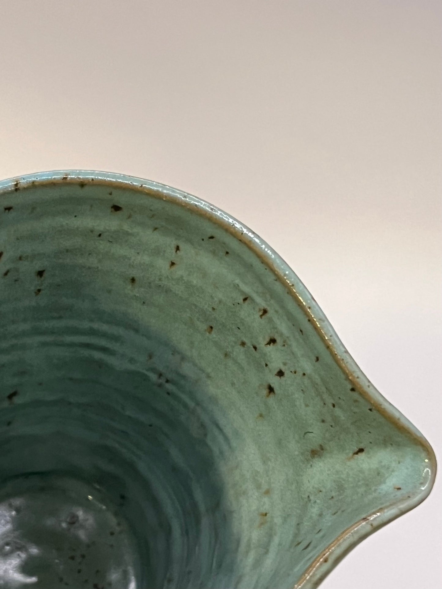 Green speckled carafe