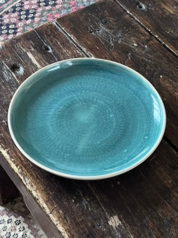 Plat de présentation vert tacheté