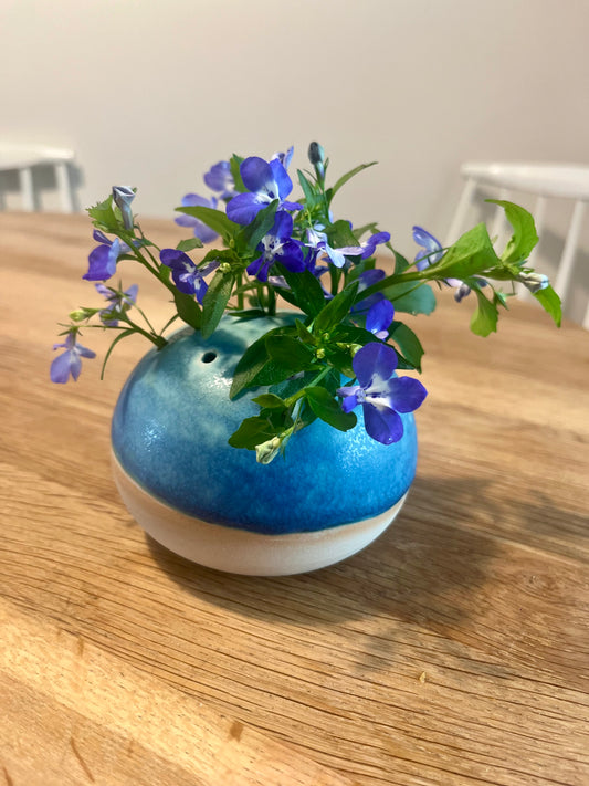 Vase pique-fleurs Turquoise