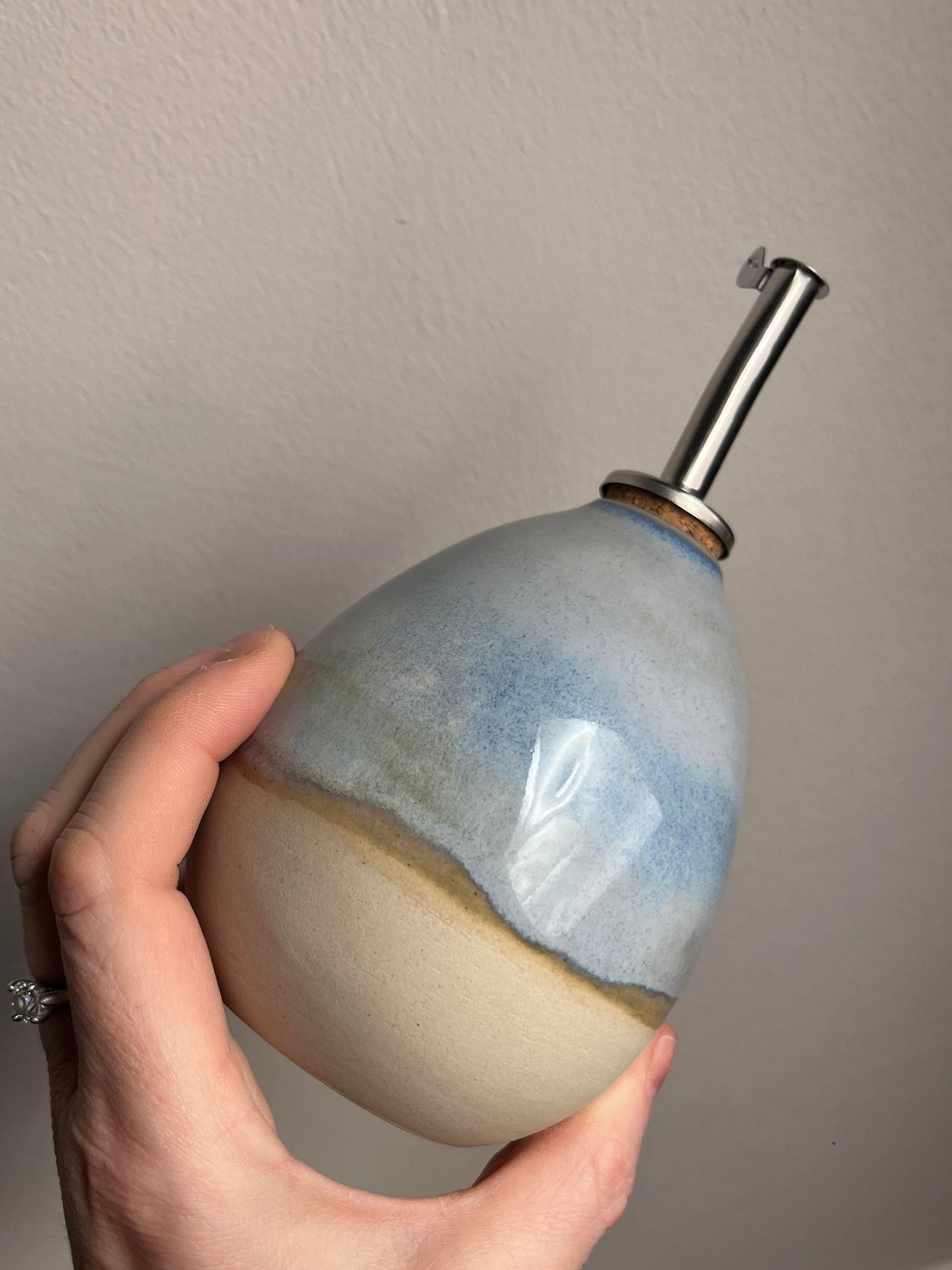 Huilier olive bleu ciel