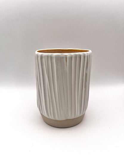 Pot à couvert blanc mat