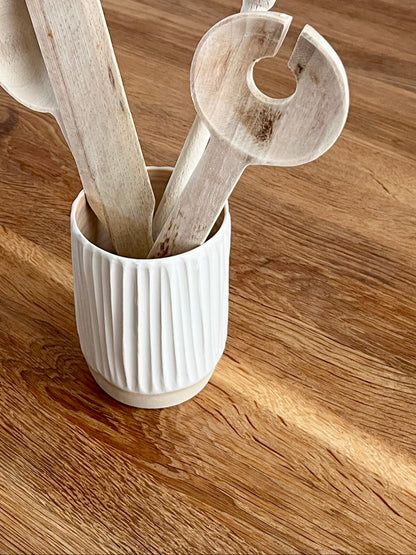 Pot à couvert blanc mat