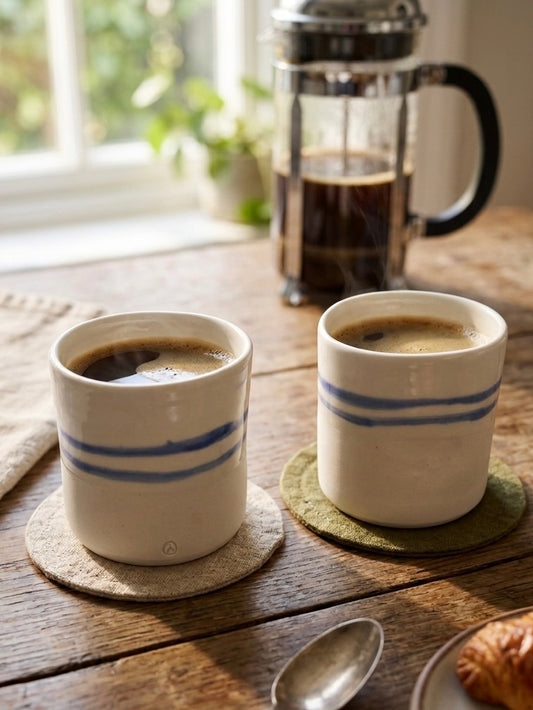 Duo de tasses filées bleu